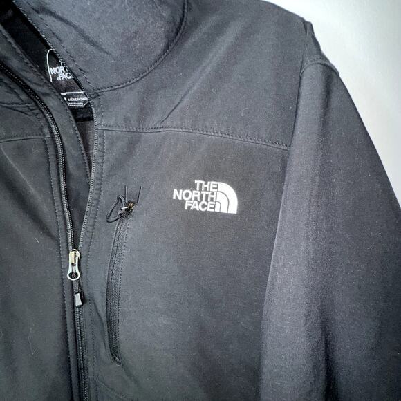 The North Face Mens Size Lg Black Softshell Full Zip Jacket Wind Water Resistant - Picture 2 of 9